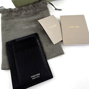 TOM FORD Men's Elongated T Line Leather Card Case
